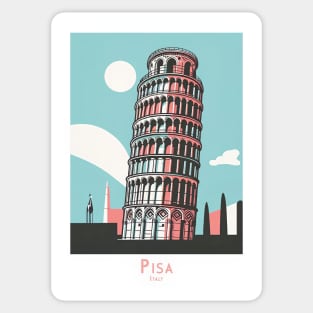 Italy Leaning Tower of Pisa Artwork Sticker